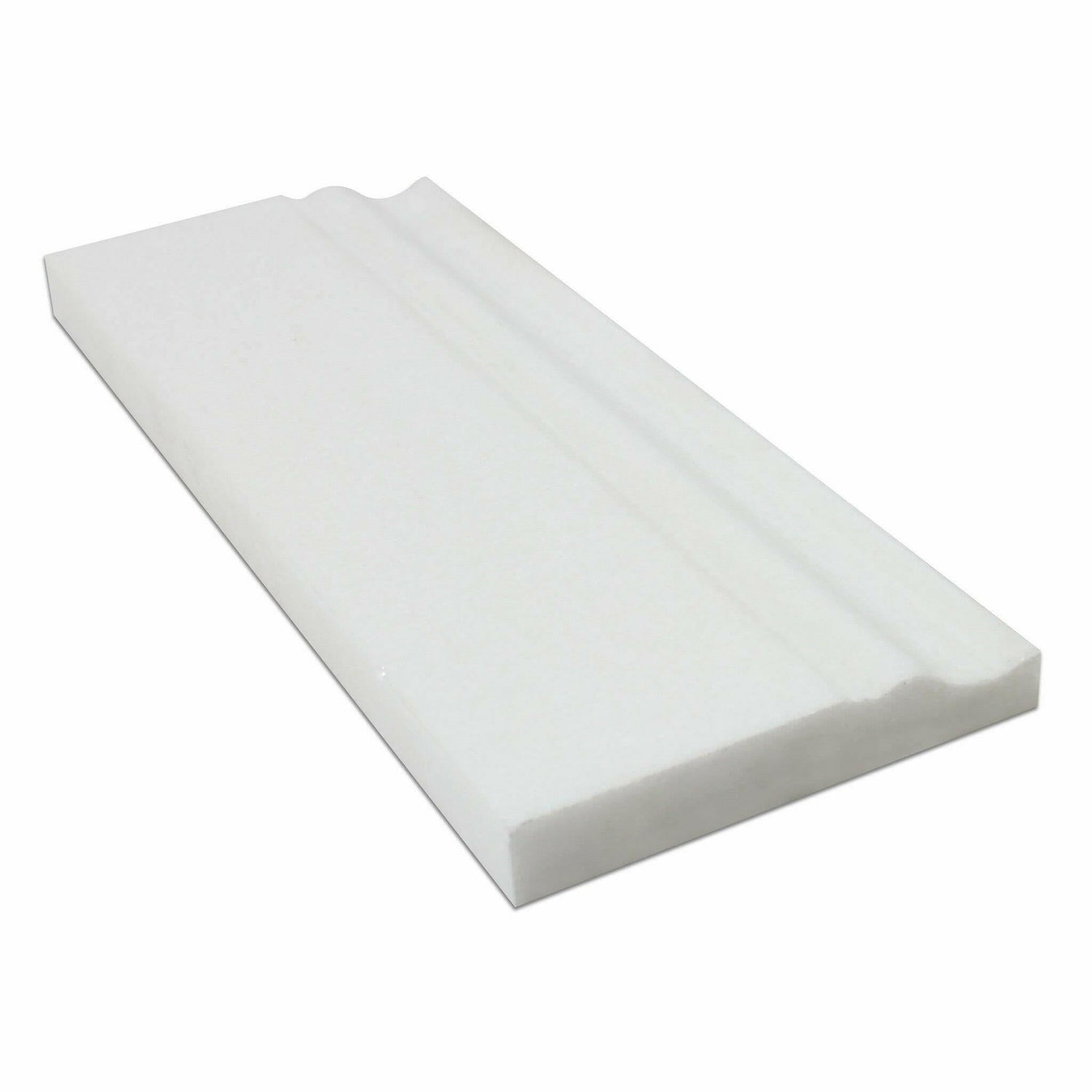 Thassos White Marble Honed Baseboard Trim Molding-Marble Molding/Trim-American Tile Depot