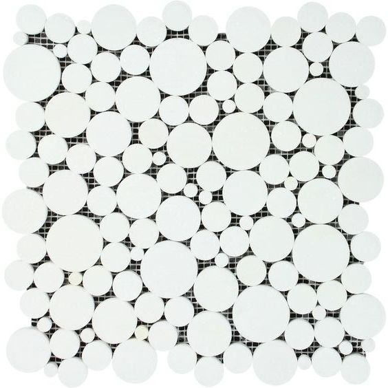 Thassos White Marble Honed Bubbles Mosaic Tile-Marble Mosaic-American Tile Depot