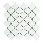 Thassos White Marble Honed Lantern Arabesque Mosaic Tile-Marble Mosaic-American Tile Depot