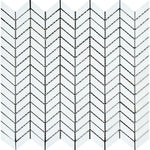 Thassos White Marble Honed Mini Chevron Mosaic Tile-Marble Mosaic-American Tile Depot