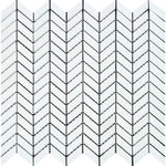 Thassos White Marble Honed Mini Chevron Mosaic Tile-Marble Mosaic-American Tile Depot