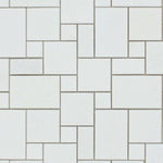 Thassos White Marble Honed Mini Versailles Mosaic Tile-Marble Mosaic-American Tile Depot