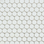 Thassos White Marble Honed Penny Round Mosaic Tile-Marble Mosaic-American Tile Depot