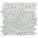 Thassos White Marble Honed ( Single-Color Thassos ) Bamboo Sticks Mosaic-Marble Mosaic-American Tile Depot