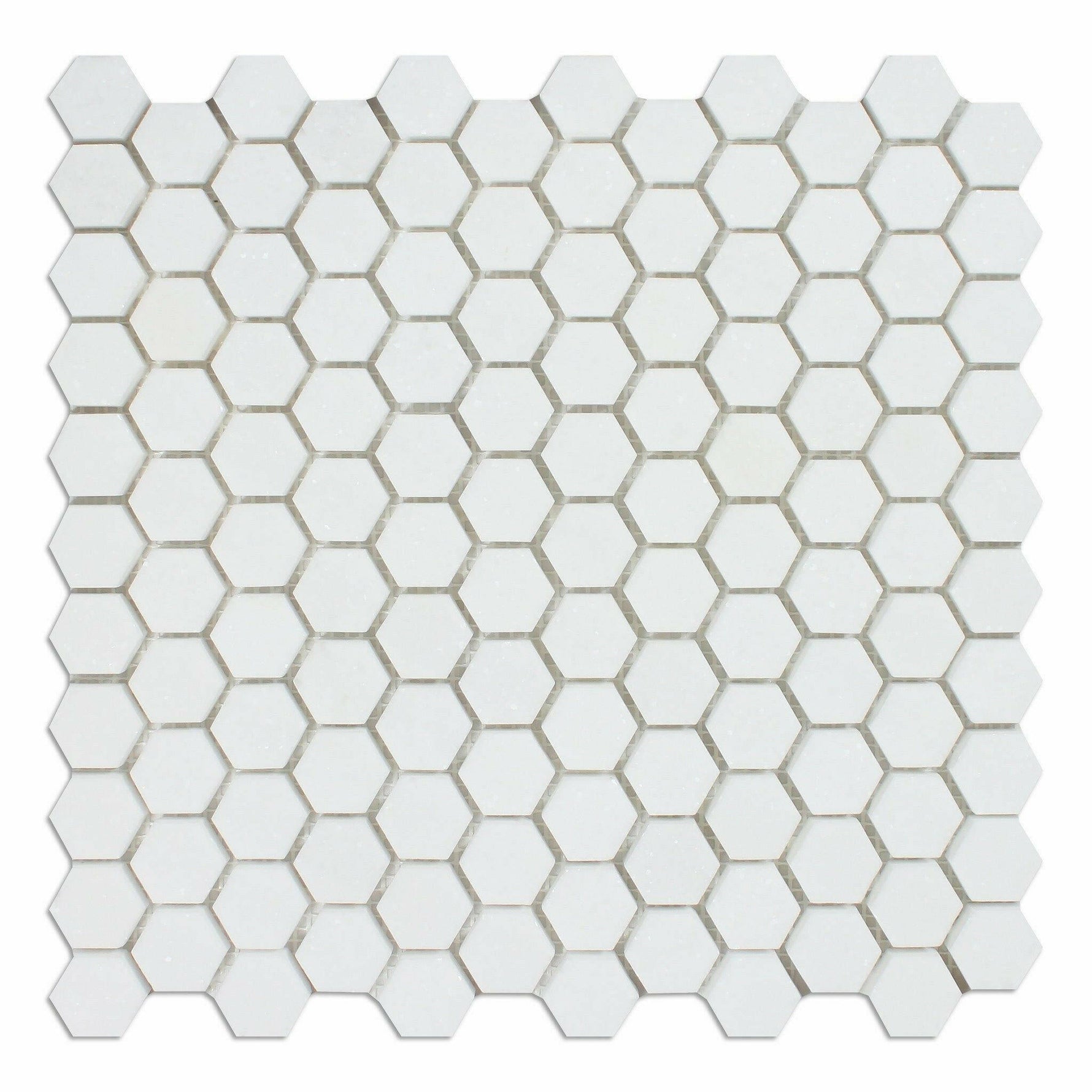 Thassos White Marble Polished 1" Mini Hexagon Mosaic Tile-Marble Mosaic-American Tile Depot