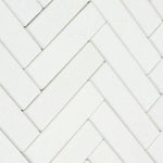 Thassos White Marble Polished 1.25 x 6 Herringbone Mosaic Tile-Marble Mosaic-American Tile Depot