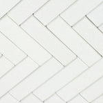 Thassos White Marble Polished 1.25 x 6 Herringbone Mosaic Tile-Marble Mosaic-American Tile Depot