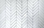 Thassos White Marble Polished 1.5" x 6" Chevron Mosaic Tile-Marble Mosaic-American Tile Depot