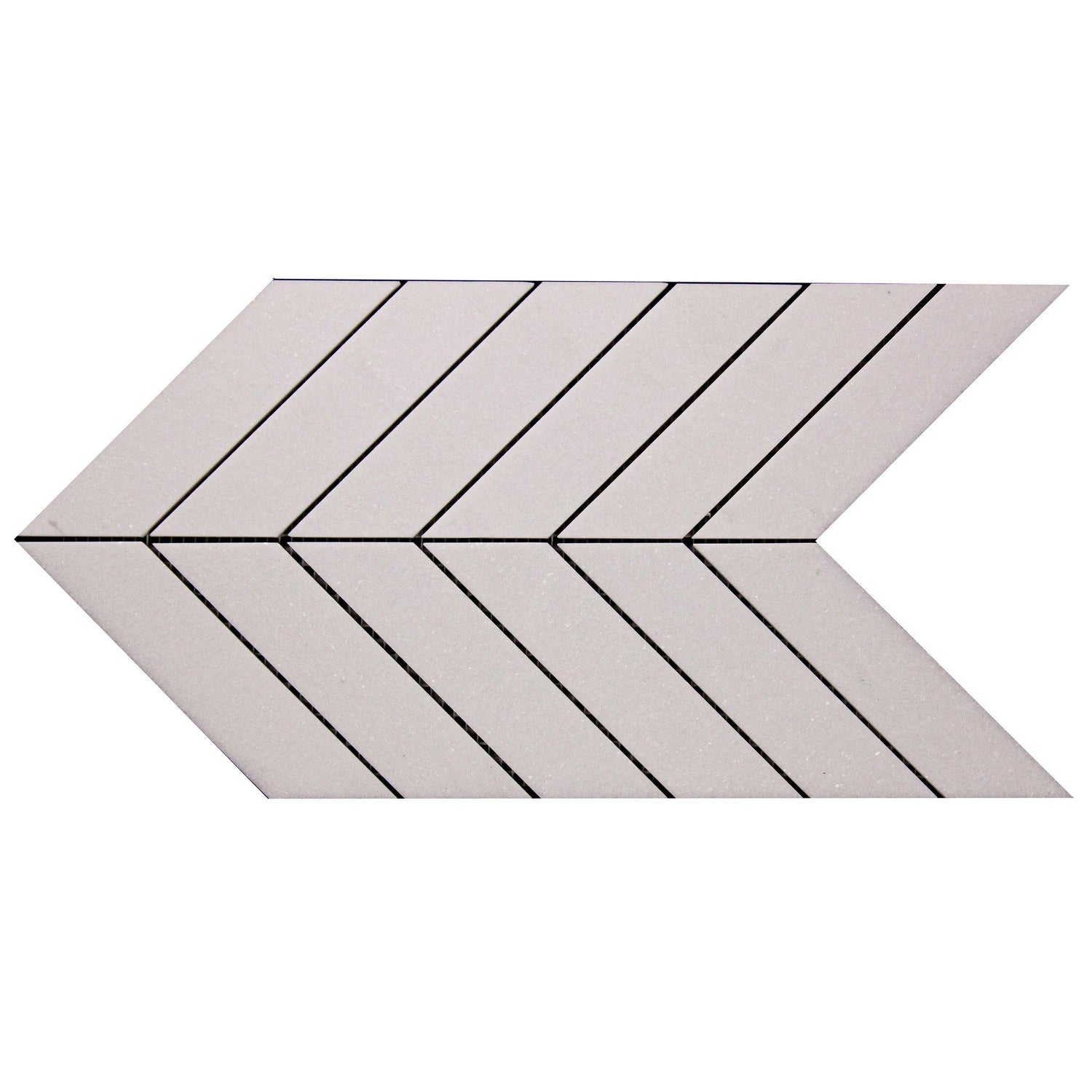 Thassos White Marble Polished 1.5" x 6" Chevron Mosaic Tile-Marble Mosaic-American Tile Depot