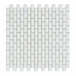 Thassos White Marble Polished Baby Brick Mosaic Tile-Marble Mosaic-American Tile Depot