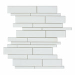 Thassos White Marble Polished Random Strip Mosaic Tile-Marble Mosaic-American Tile Depot