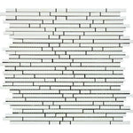 Thassos White Marble Polished ( Single-Color Thassos ) Bamboo Sticks Mosaic-Marble Mosaic-American Tile Depot