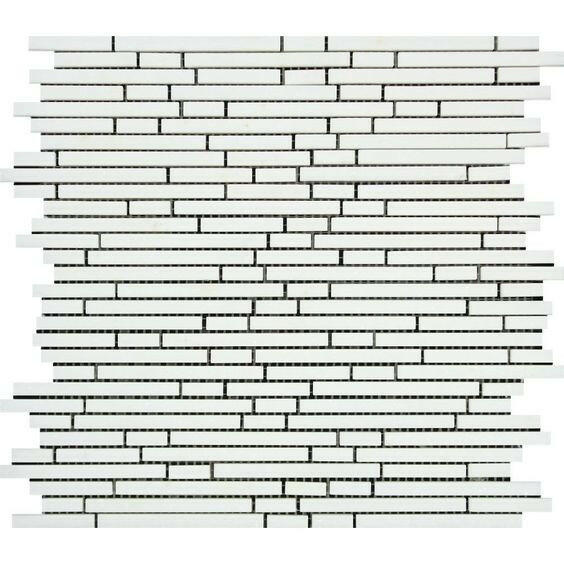 Thassos White Marble Polished ( Single-Color Thassos ) Bamboo Sticks Mosaic-Marble Mosaic-American Tile Depot