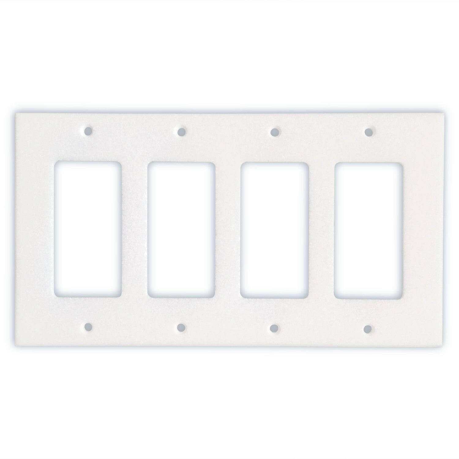 Thassos White Marble Quadruple Rocker Switch Wall Plate / Switch Plate / Cover - Honed-Marble Wall/Switch Plate-American Tile Depot