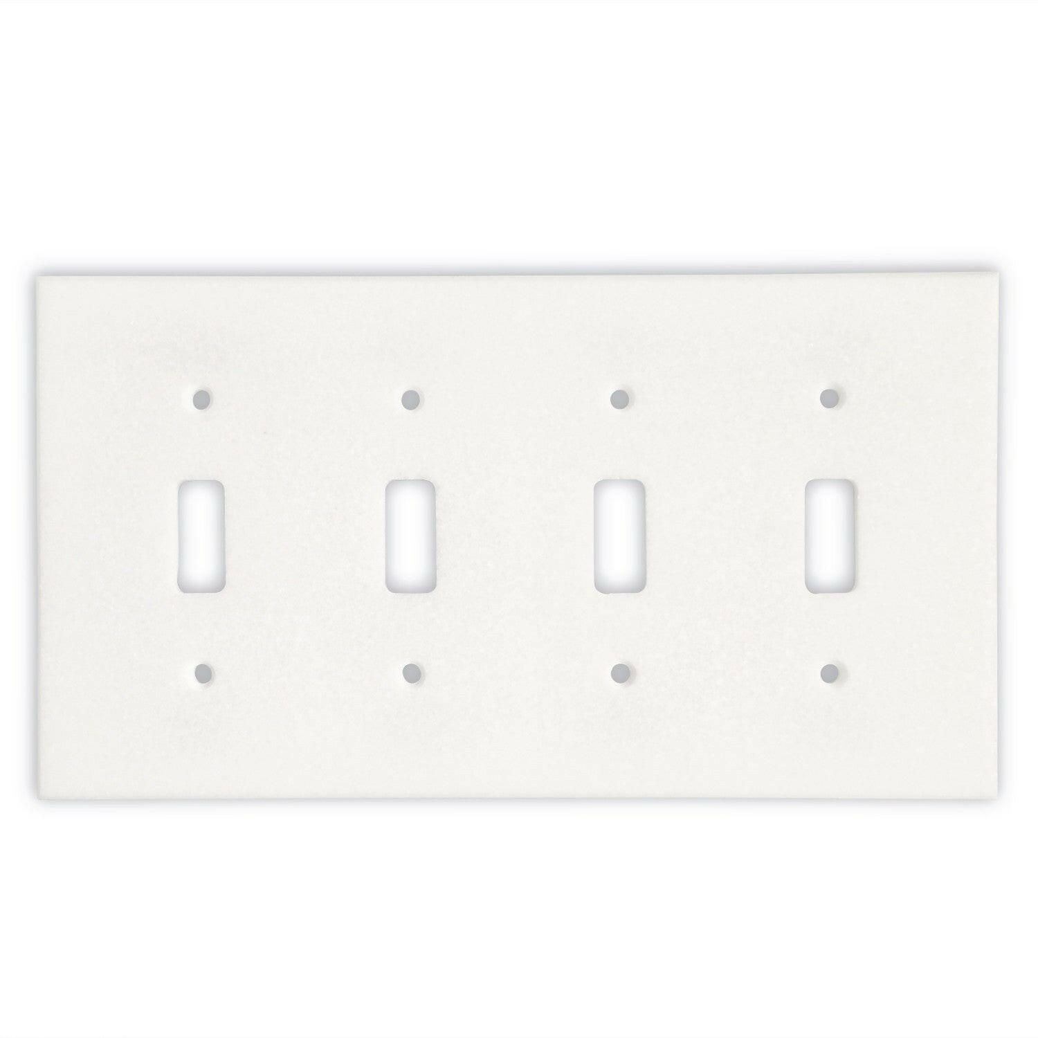 Thassos White Marble Quadruple Toggle Switch Wall Plate / Switch Plate / Cover - Honed-Marble Wall/Switch Plate-American Tile Depot