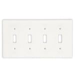 Thassos White Marble Quadruple Toggle Switch Wall Plate / Switch Plate / Cover - Polished-Marble Wall/Switch Plate-American Tile Depot