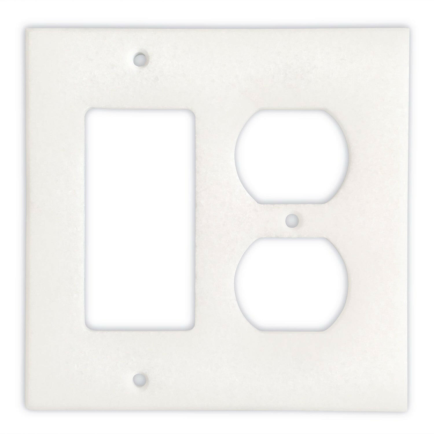 Thassos White Marble Rocker Duplex Switch Wall Plate / Switch Plate / Cover - Honed-Marble Wall/Switch Plate-American Tile Depot