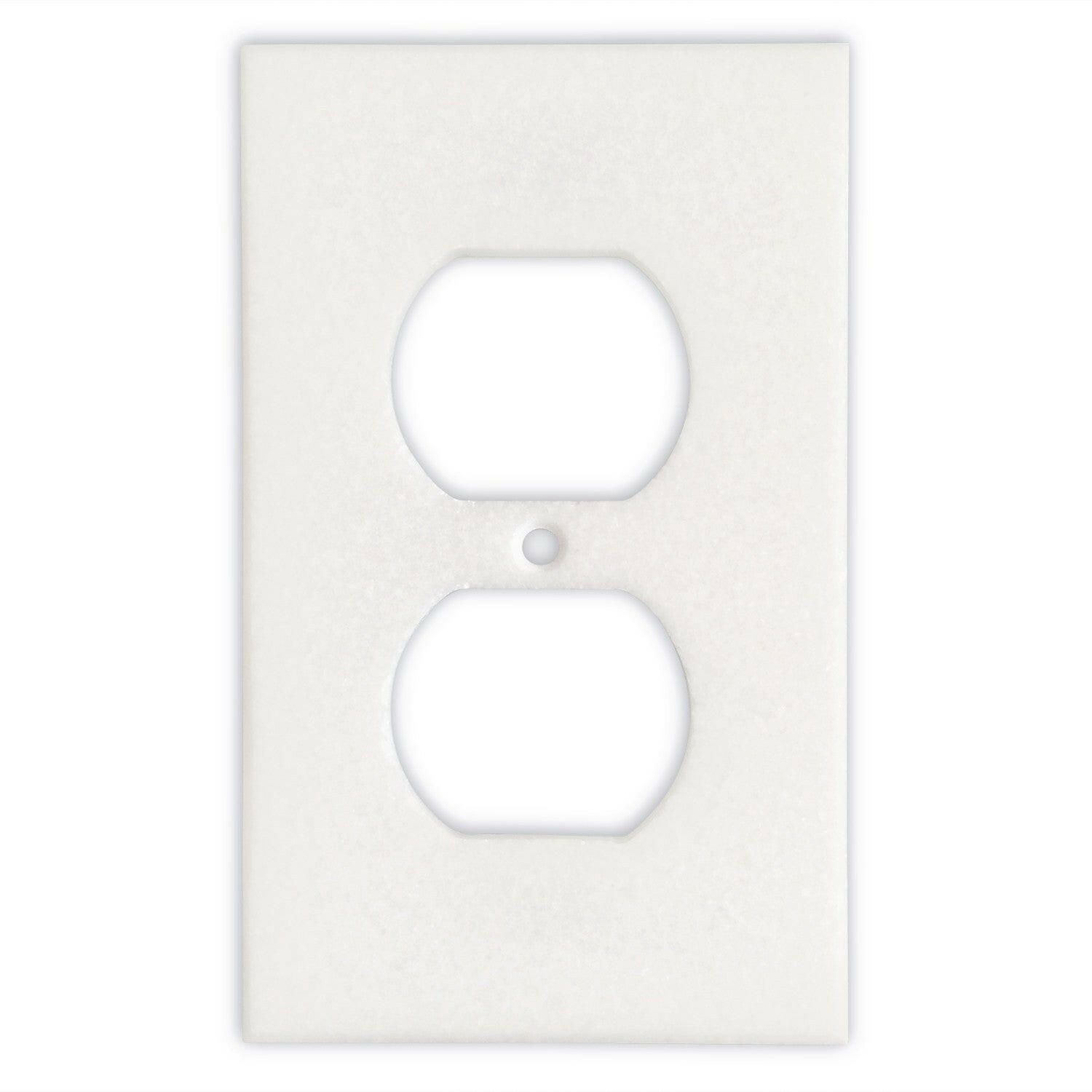 Thassos White Marble Single Duplex Switch Wall Plate / Switch Plate / Cover - Honed-Marble Wall/Switch Plate-American Tile Depot