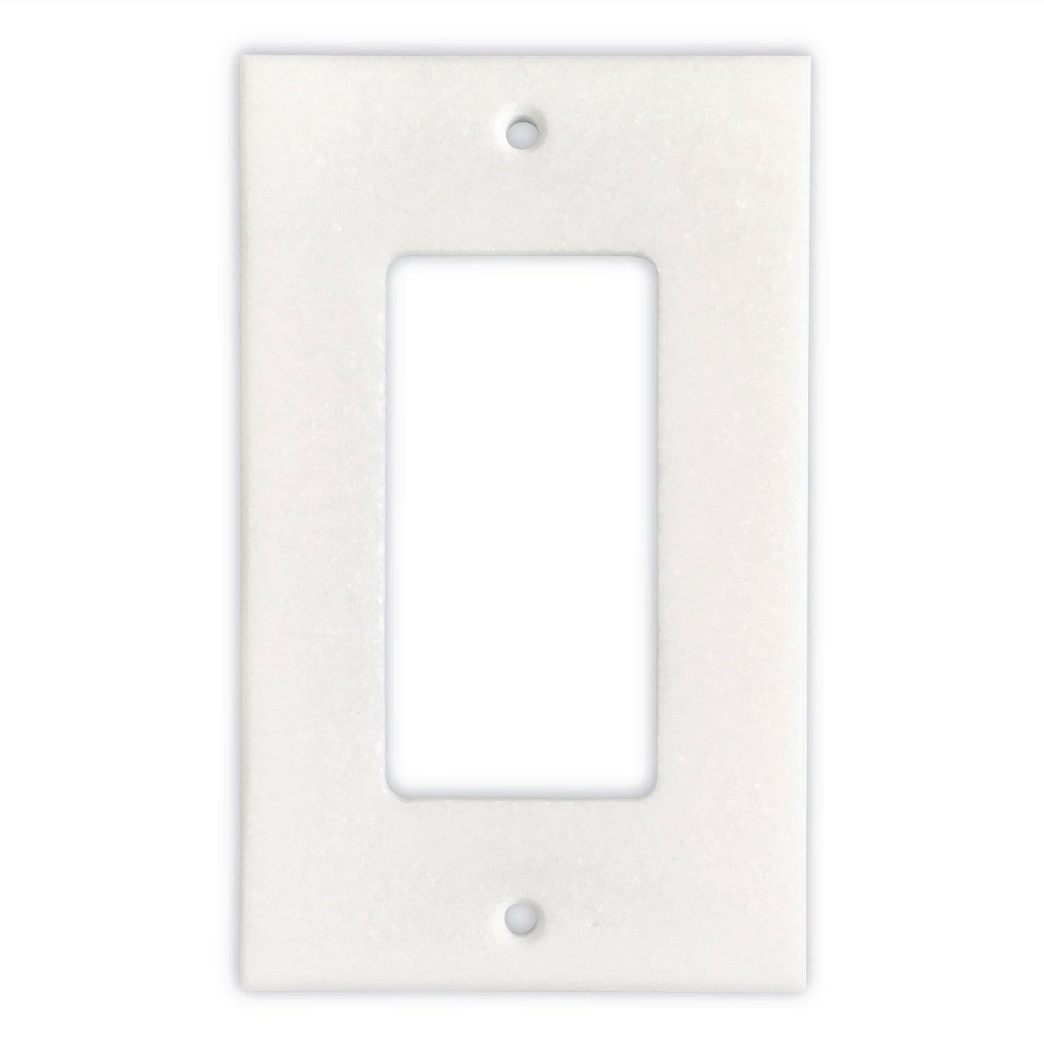 Thassos White Marble Single Rocker Switch Wall Plate / Switch Plate / Cover - Honed-Marble Wall/Switch Plate-American Tile Depot