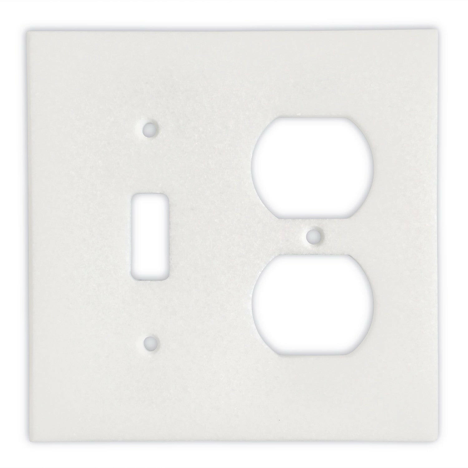 Thassos White Marble Toggle Duplex Switch Wall Plate / Switch Plate / Cover - Honed-Marble Wall/Switch Plate-American Tile Depot