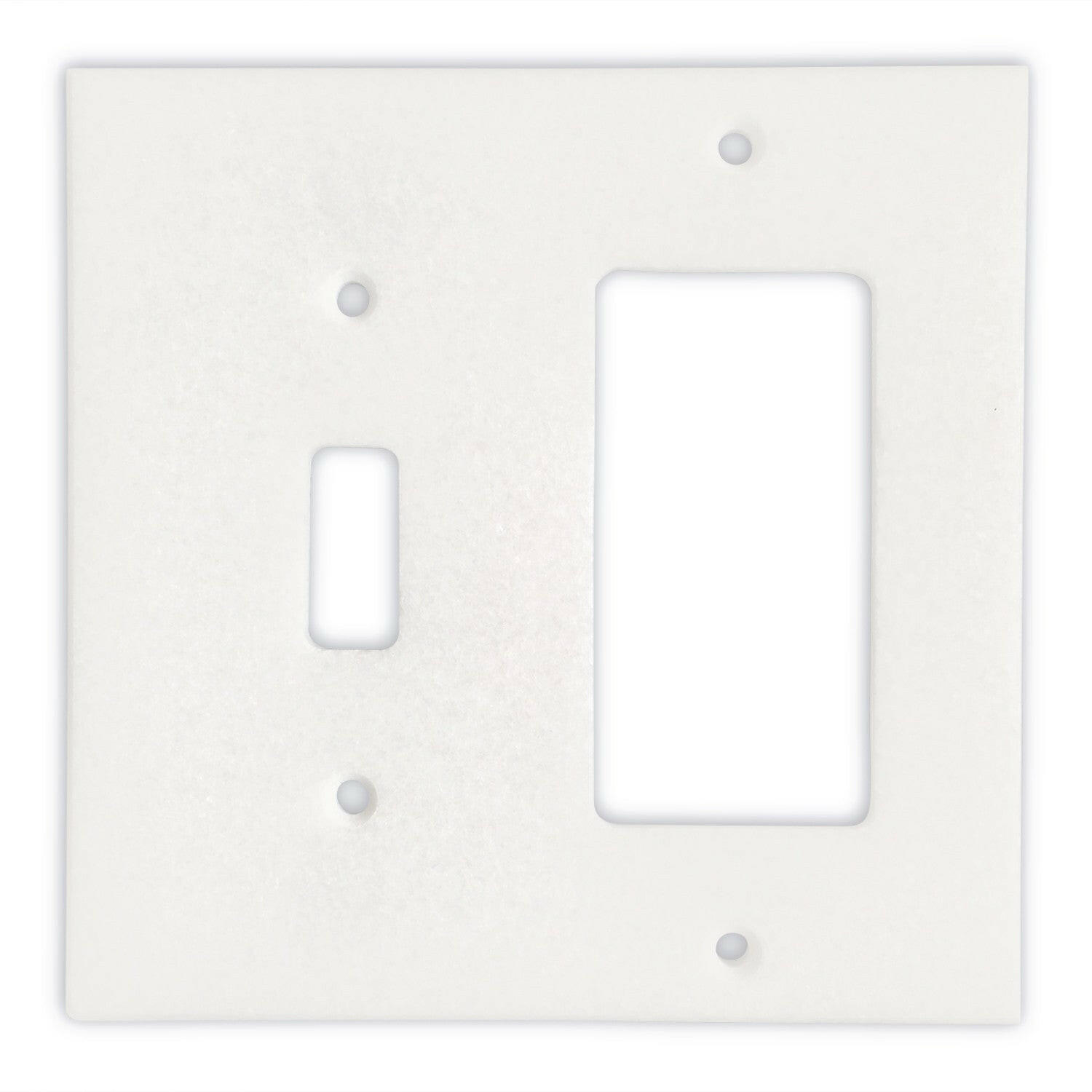 Thassos White Marble Toggle Rocker Switch Wall Plate / Switch Plate / Cover - Honed-Marble Wall/Switch Plate-American Tile Depot