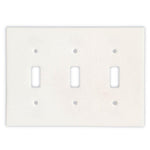 Thassos White Marble Triple Toggle Switch Wall Plate / Switch Plate / Cover - Honed-Marble Wall/Switch Plate-American Tile Depot