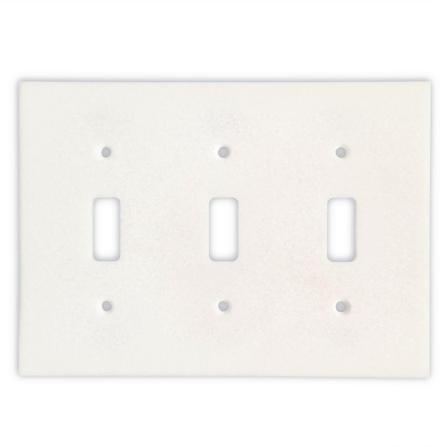 Thassos White Marble Triple Toggle Switch Wall Plate / Switch Plate / Cover - Polished-Marble Wall/Switch Plate-American Tile Depot