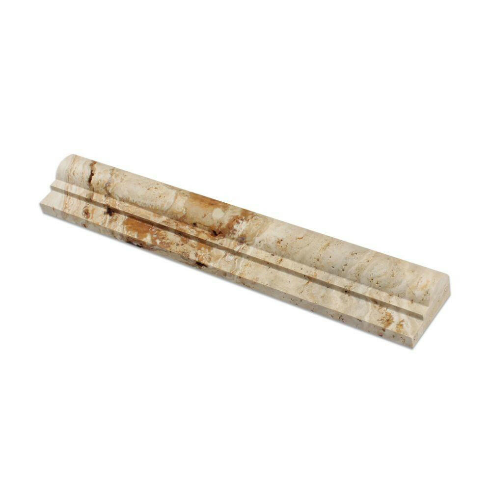 Valencia Travertine Honed OG-1 Chair Rail Molding Trim-Travertine Molding/Trim-American Tile Depot