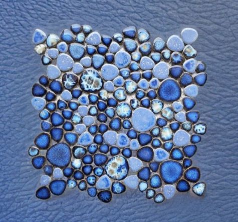 Venus Night Azure Pebble Porcelain Mosaic Tile-Porcelain Mosaic-American Tile Depot