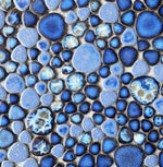 Venus Night Azure Pebble Porcelain Mosaic Tile-Porcelain Mosaic-American Tile Depot