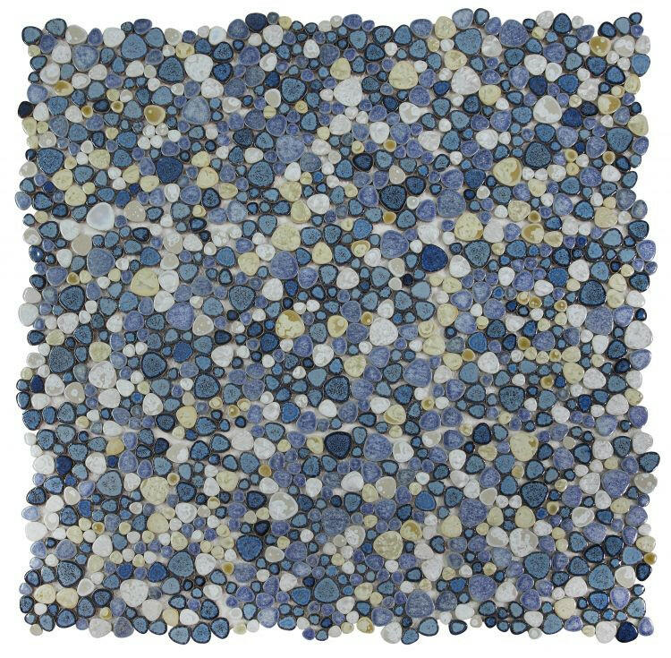 Venus Night Ocean Pebble Porcelain Mosaic Tile-Porcelain Mosaic-American Tile Depot