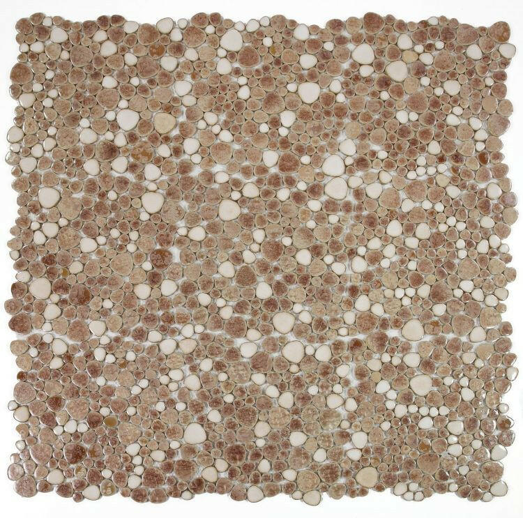 Venus Noon Earth Pebble Porcelain Mosaic Tile-Porcelain Mosaic-American Tile Depot