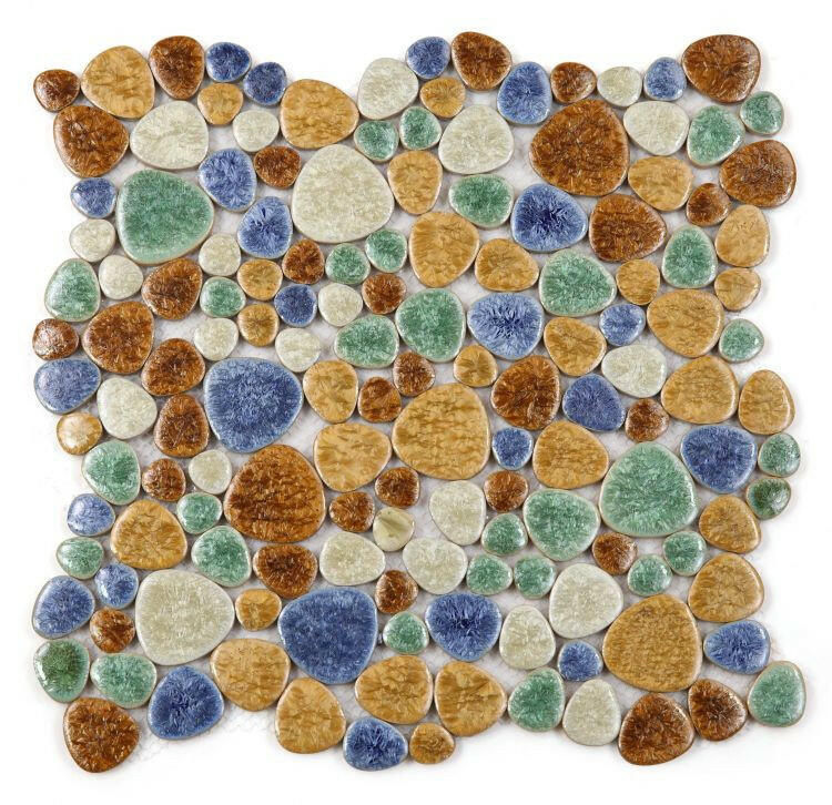 Venus Noon Forest Pebble Porcelain Mosaic Tile-Porcelain Mosaic-American Tile Depot