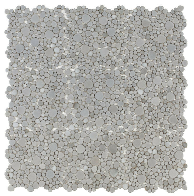 Venus Noon Grey Pebble Porcelain Mosaic Tile-Porcelain Mosaic-American Tile Depot