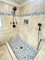 Venus Night Blue Pebble Porcelain Mosaic Tile-Porcelain Mosaic-American Tile Depot