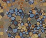 Venus Night Olive Pebble Porcelain Mosaic Tile