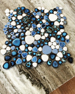 Venus Night Royal Blue Pebble Porcelain Mosaic Tile-Porcelain Mosaic-American Tile Depot