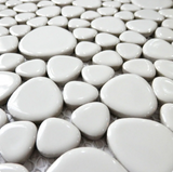 Venus Noon Fancy White Pebble Porcelain Mosaic Tile-Porcelain Mosaic-American Tile Depot