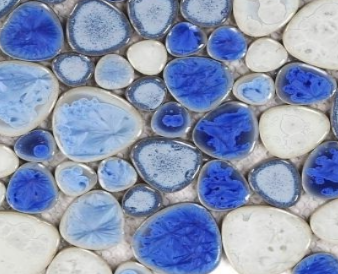 Venus Noon Sapphire Pebble Porcelain Mosaic Tile-Porcelain Mosaic-American Tile Depot