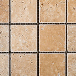 2 X 2 Walnut Travertine Tumbled Mosaic Tile