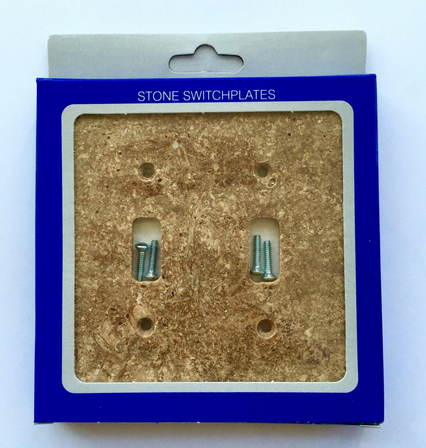 Walnut Travertine Double Toggle Switch Wall Plate / Switch Plate / Cover - Honed-Travertine Wall/Switch Plate-American Tile Depot