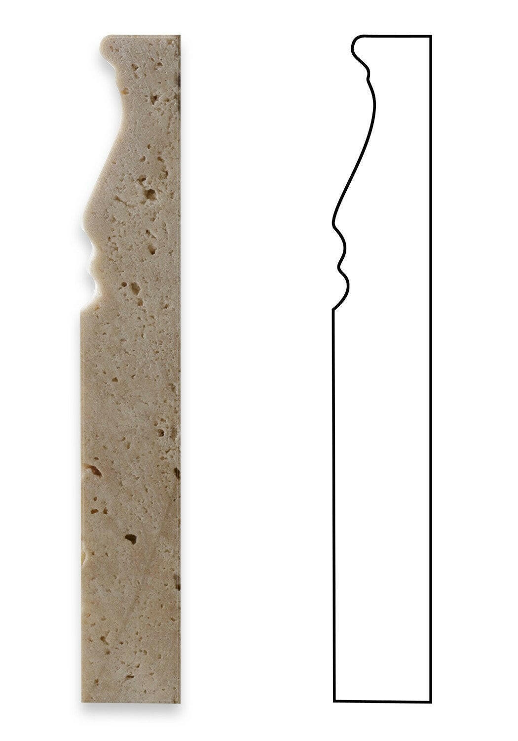 Walnut Travertine Honed 5 X 12 Baseboard Trim Molding-Travertine Molding/Trim-American Tile Depot