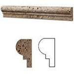 Walnut Travertine Honed OG-1 Chair Rail Molding Trim-Travertine Molding/Trim-American Tile Depot