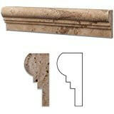 Walnut Travertine Honed OG-2 Chair Rail Molding Trim-Travertine Molding/Trim-American Tile Depot