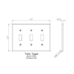 Walnut Travertine Triple Toggle Switch Wall Plate / Switch Plate / Cover - Honed-Travertine Wall/Switch Plate-American Tile Depot