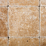 4 X 4 Walnut Travertine Tumbled Field Tile