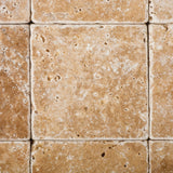 4 X 4 Walnut Travertine Tumbled Field Tile