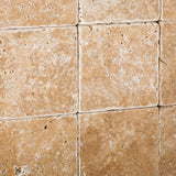 4 X 4 Walnut Travertine Tumbled Field Tile