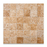 4 X 4 Walnut Travertine Tumbled Field Tile