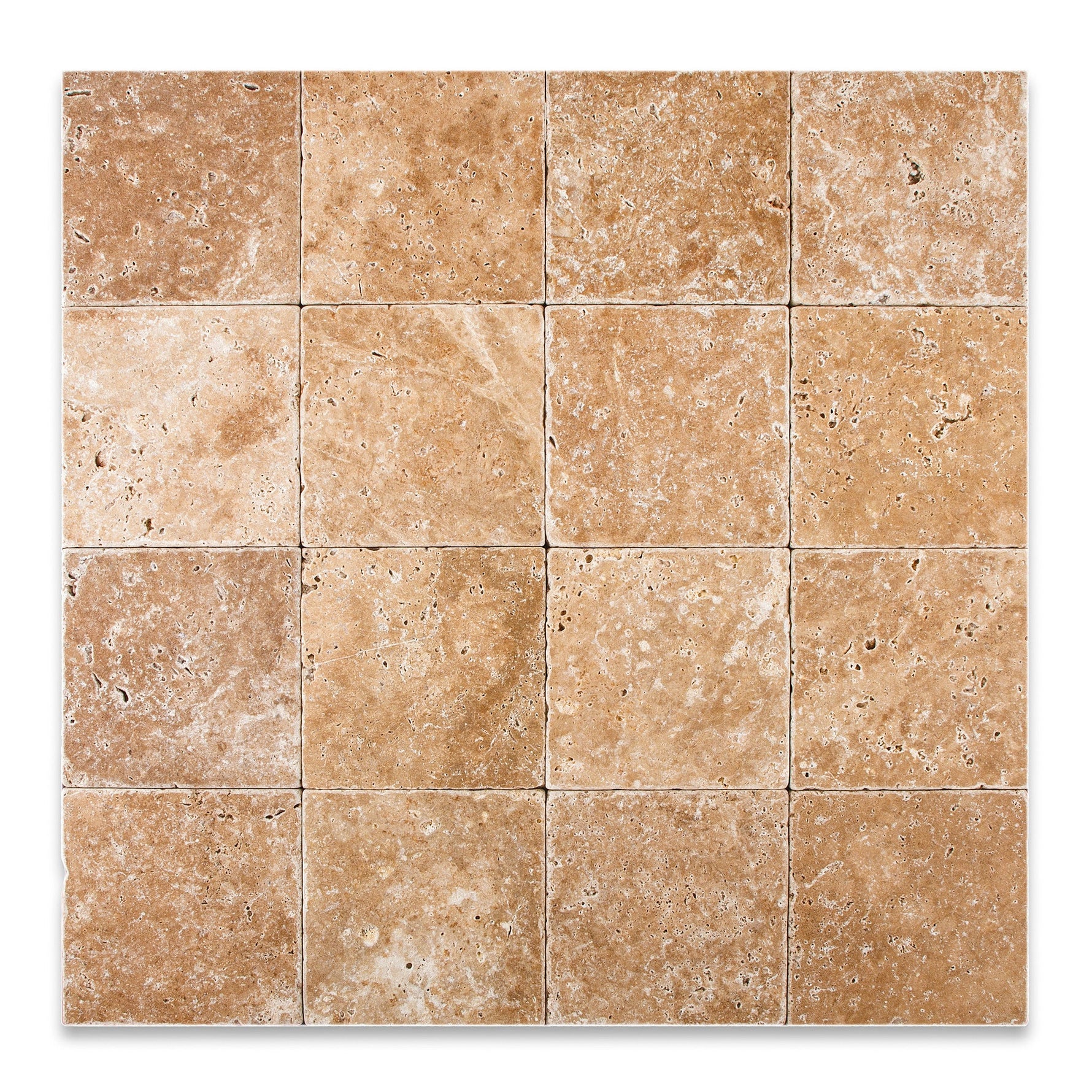 6 X 6 Walnut Travertine Tumbled Field Tile